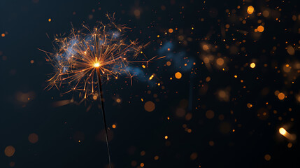 Obraz premium Close up sparkling firework on a colourful blurred background