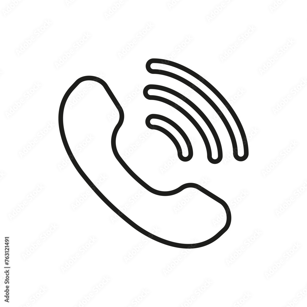 Poster Telephone receiver line symbol, Phone vector icon for user interface.