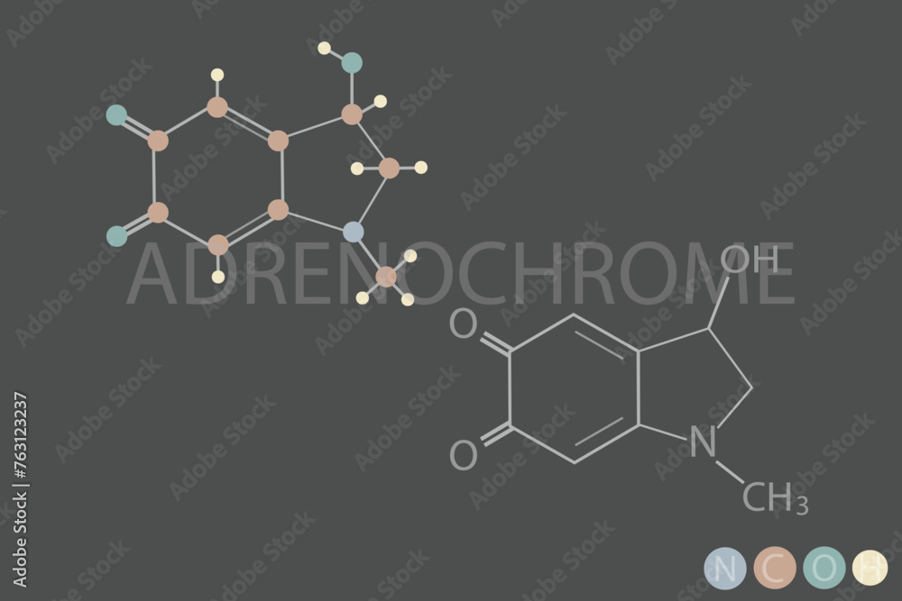 Wall mural adrenochrome molecular skeletal chemical formula