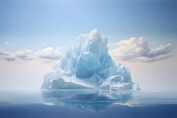 Gordijnen iceberg in frame with clouds floating on the cloud over it © Mstluna