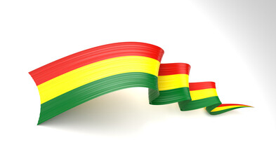 3d Flag Of Bolivia 3d Shiny Waving Twisted Ribbon Flag Isolated On White Background 3d Illustration