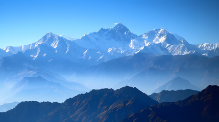 Majestic Himalayan Mountains in Morning Light - obrazy, fototapety, plakaty