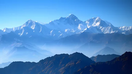 Zelfklevend Fotobehang Majestic Himalayan Mountains in Morning Light © HappyKris