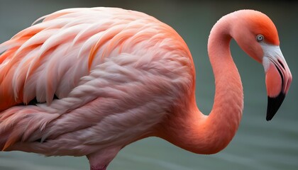 A Flamingo With Its Head Tucked Under Its Wing Upscaled