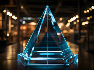 ii blue pyramid awards in 3d on a black background