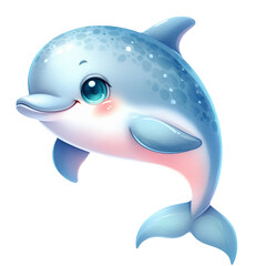 Dolphin isolated on transparent background. AI