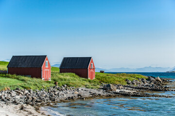 Fishermen's houses on Lofoten islands in Norway.
