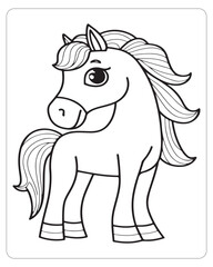 Horse Vector, Horse Coloring Pages, Black and white Animals 