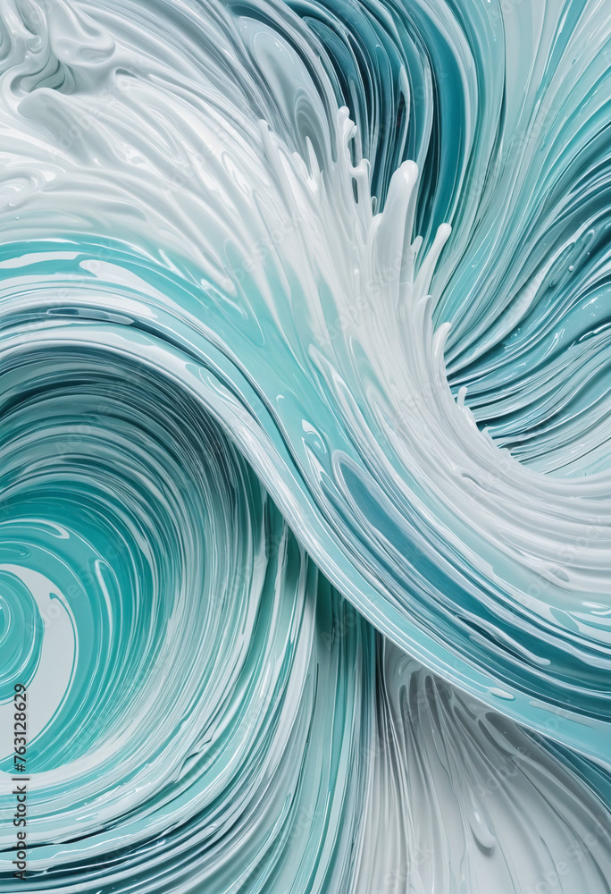 Poster shimmering oceanic dreams frozen in an abstract futuristic 3d texture isolated on a transparent back