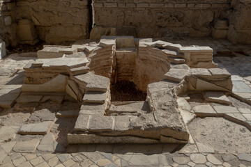 Roman ruins in the ancient city of Laodicea in Turkey - Denizli, Asia Minor.