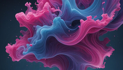 nebula cloud in indigo and magenta abstract colorful shape, 3d render style, isolated on a transparent background