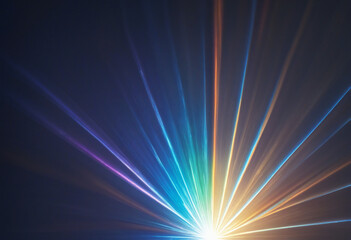 Sparkling crystal spectral flare background with refracted blue light - obrazy, fototapety, plakaty