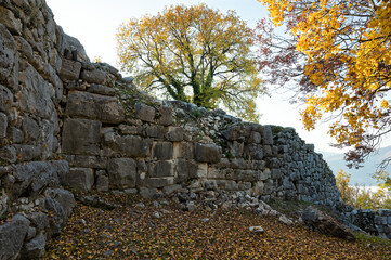 Part of the walls at the archaeological site of the Kalyva Castle in Thrace, Greece © dinosmichail