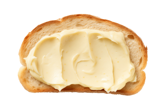 bread with butter isolated on transparent or white background, png