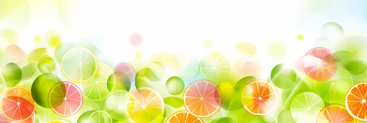 Foto op Plexiglas green and red citrus orange fruit background.  © Ilona