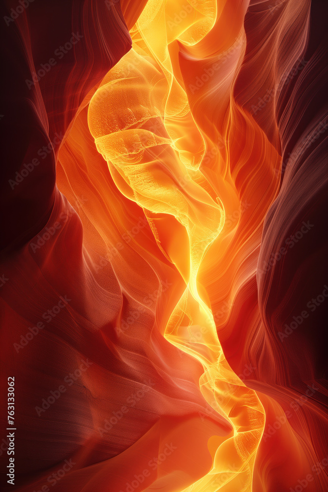 Aufkleber fire in a canyon. surreal colorful canyon landscape. background image. created with generative ai te