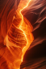 Obraz premium Fire in a canyon. Surreal colorful canyon landscape. Background image. Created with Generative AI technology.