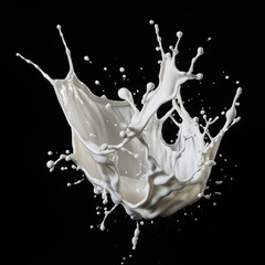 milk splash on black background