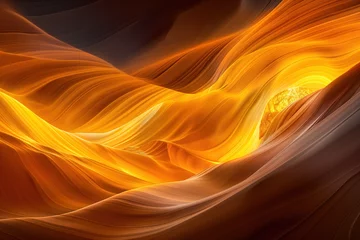 Gardinen Fire in a canyon. Surreal colorful canyon landscape. Background image. Created with Generative AI technology. © Artem