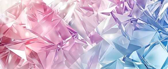 Gradient light to dark blue white pink crystal diamond background . generative AI - obrazy, fototapety, plakaty
