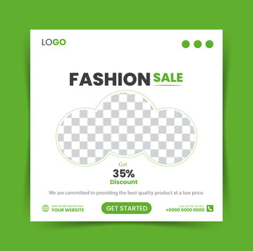 Fashion sale social media post and web banner template