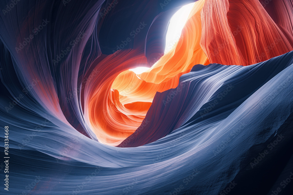 Poster surreal colorful canyon landscape. background image. created with generative ai technology.