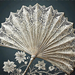 French-inspired lace fan motif 