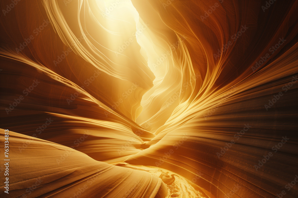 Aufkleber light in a canyon. surreal colorful canyon landscape. background image. created with generative ai t