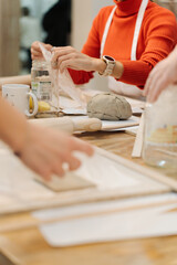 Artistic Gathering: Women Crafting Ceramic Vases