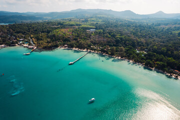 Bay and blue sea on a tropical island