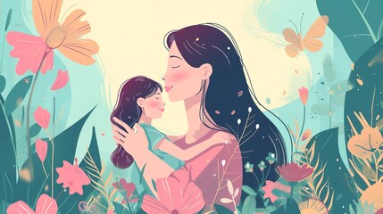 Hand-drawn Mother's Day graphic illustration banner