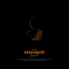 Minimal and Creative illustration Of Mahavir Jayanti, Celebration of Mahavir birthday ,Religious festival in Jainism greeting card, banner, poster. vector illustration.