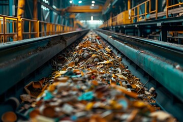 The Process of Incinerating Collected Waste at a Sorting Center. Concept Waste Management, Incineration Process, Sorting Center, Environmental Impact, Recycling Efforts
