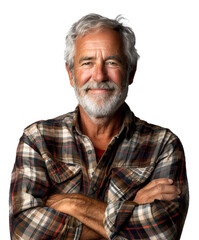 Obraz premium Elderly man with a kind expression, cut out - stock png.