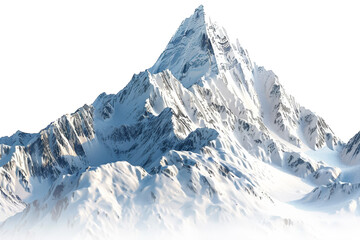 Towering Mountain Blanketed in Thick Snow - obrazy, fototapety, plakaty