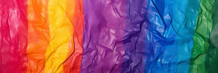 Full frame image of a vibrant palette style lgbt flag painted wall banner for sale