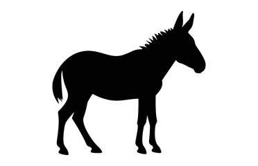 Donkey Silhouette Vector isolated on a white background
