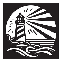 Lighthouse Vector, Lighthouse Silhouette for laser cutting, and engraving, Lighthouse Cut File