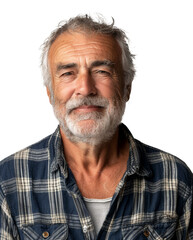 Obraz premium Elderly man with a kind expression, cut out - stock png.