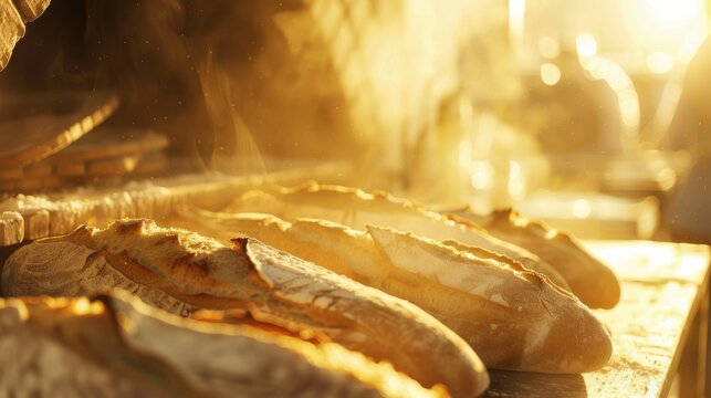Assorted Freshly Baked Breads on Table