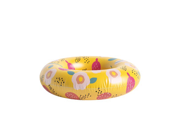 Yellow Inflatable Ring With Flower Designs