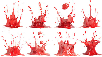 Set of red paint splashes.