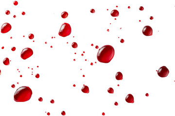 Numerous Red Bubbles Floating in the Air