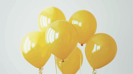 Yellow balloons on a grey background. 3d rendering, 3d illustration.