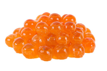 A Pile of Orange Gummy Bears on a White Background