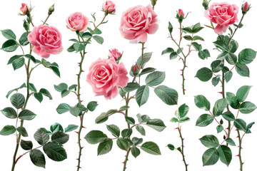 A Bunch of Pink Roses With Green Leaves