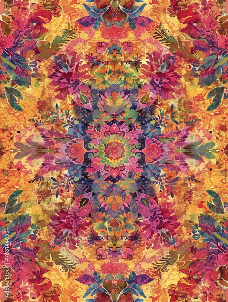 Poster abstract kaleidoscope with geometric pattern. kaleidoscopic background design. hypnotic background. 
