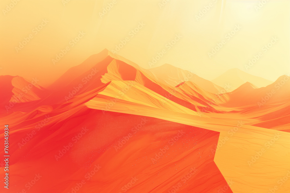 Poster surreal sand dune landscape. colorful background image. created with generative ai technology.