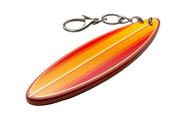 Red and Yellow Surfboard Shaped Key Chain