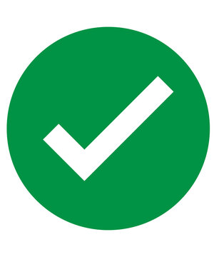check mark button on green circle 